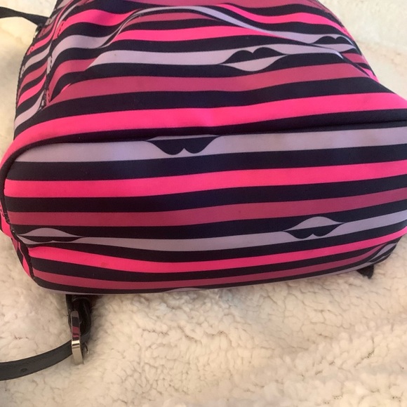 Kate Spade Pink and Black Striped Backpack - Picture 12 of 16